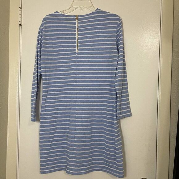 Sail to Sable blue knit striped mini long sleeve shirt dress size Medium - Picture 3 of 5